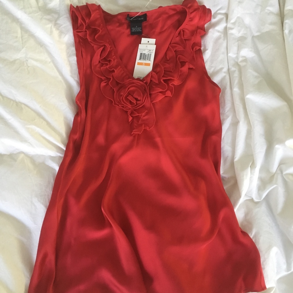 Cute Red SPENSE Flower Blouse Size Small